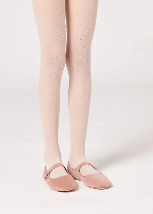 Collant in Tulle con Strass da Bambina