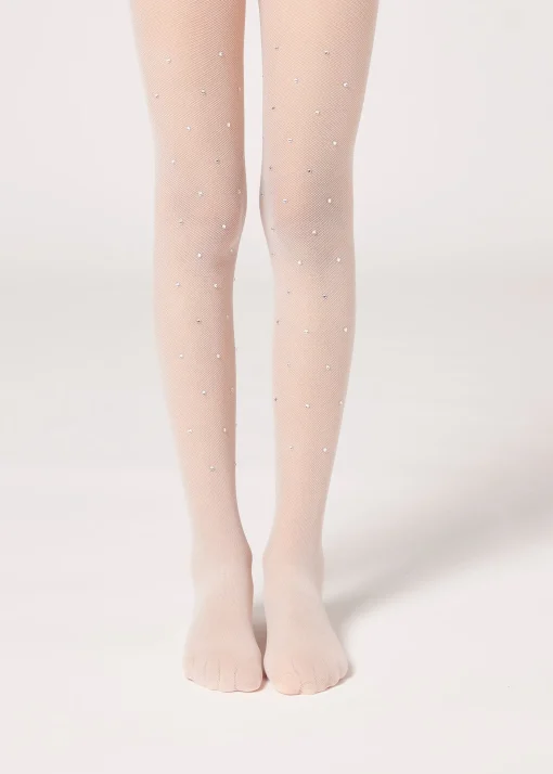 Collant in Tulle con Strass da Bambina