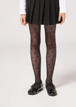 Collant Velati 30 Denari a Rombi e Cuori da Bambina