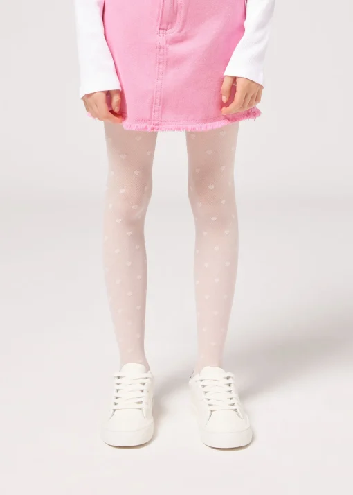Collant Velati 30 Denari a Rombi e Cuori da Bambina
