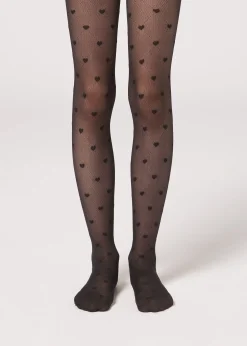 Collant Velati 30 Denari a Rombi e Cuori da Bambina