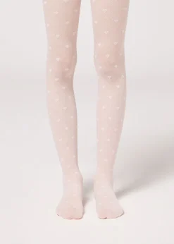 Collant Velati 30 Denari a Rombi e Cuori da Bambina