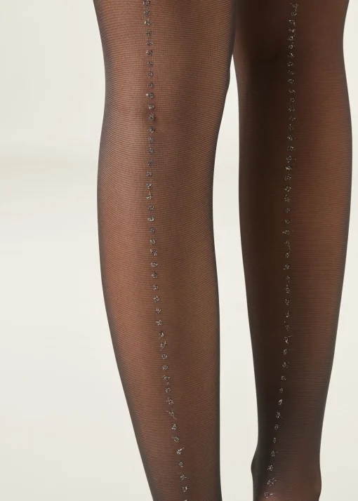 Collant Velati 30 Denari con Riga Dietro Glitter