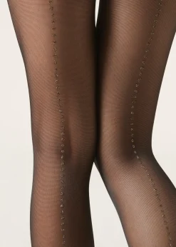 Collant Velati 30 Denari con Riga Dietro Glitter