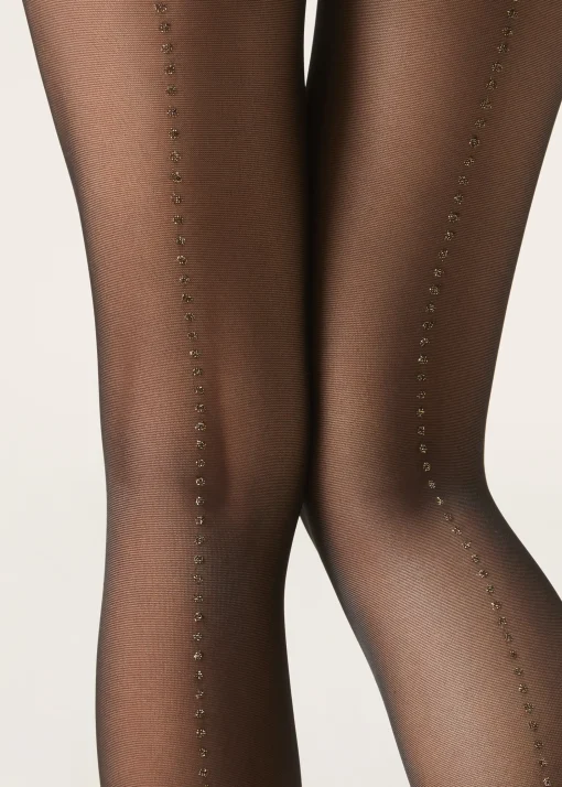 Collant Velati 30 Denari con Riga Dietro Glitter