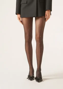 Collant Velati 30 Denari Glitter Pois