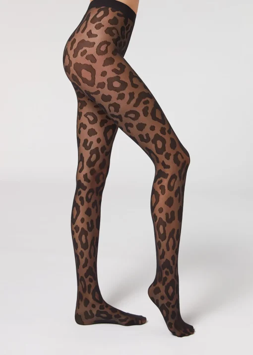 Collant Velati 30 Denari Motivo Macro Animalier