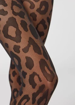 Collant Velati 30 Denari Motivo Macro Animalier