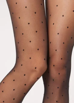 Collant velato a pois