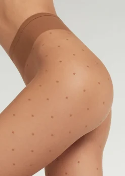 Collant velato a pois