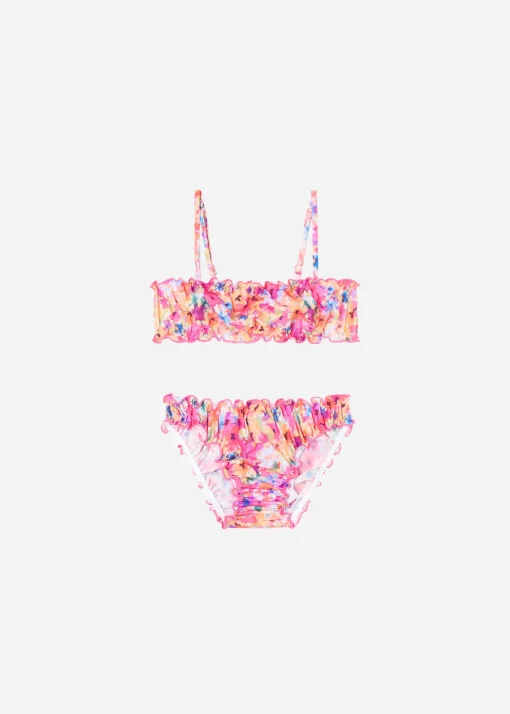 Costume Due Pezzi Bambina Blurred Flower