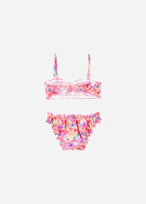Costume Due Pezzi Bambina Blurred Flower