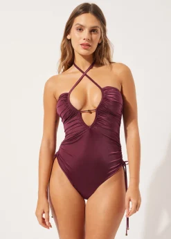 Costume Intero Contenitivo Leggermente Imbottito Shiny Satin