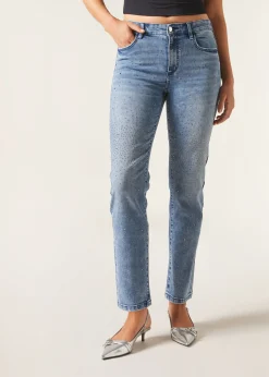 Jeans con Strass Elasticizzati