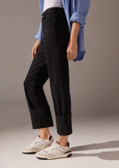 Jeans Culotte con Risvolto