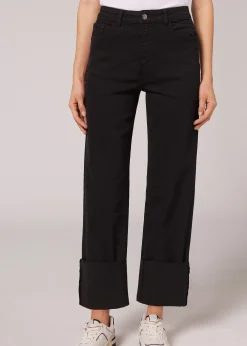 Jeans Culotte con Risvolto