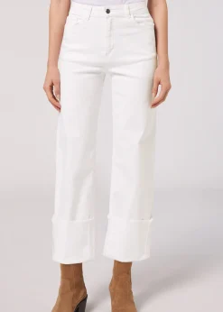 Jeans Culotte con Risvolto