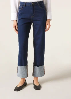 Jeans Culotte con Risvolto