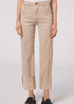 Jeans Culotte con Risvolto