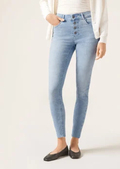 Jeans Super Skinny con Bottoni