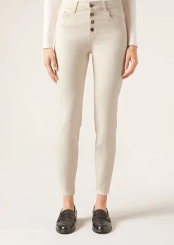 Jeans Super Skinny con Bottoni