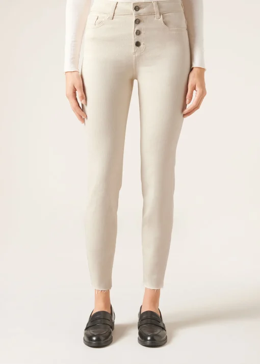 Jeans Super Skinny con Bottoni