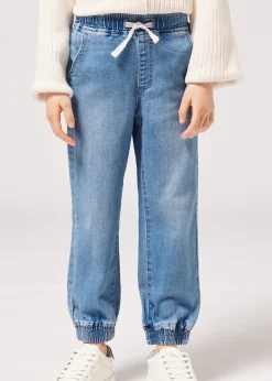 Jogger in Denim Elasticizzato  Bambini