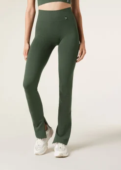 Leggings a Zampa con Spacco Laterale