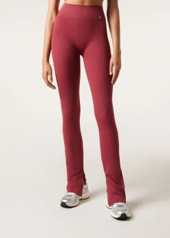 Leggings a Zampa con Spacco Laterale