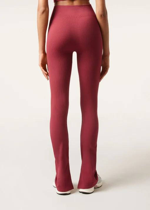 Leggings a Zampa con Spacco Laterale