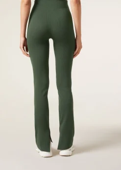 Leggings a Zampa con Spacco Laterale