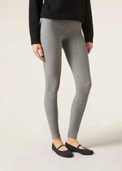 Leggings con Cashmere a Coste