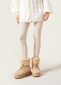 Leggings con Cashmere a Coste
