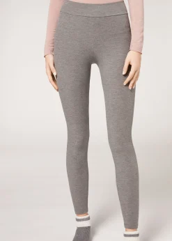 Leggings con Cashmere a Coste