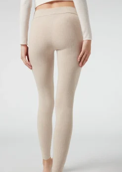 Leggings con Cashmere a Coste