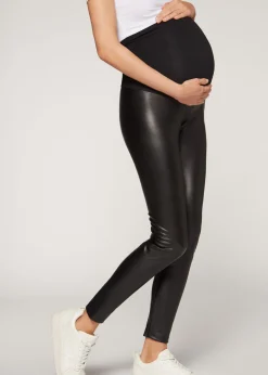 Leggings Effetto Spalmato Premaman