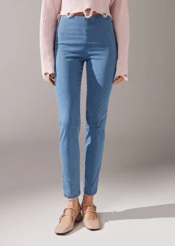 Leggings in Denim Skinny a Vita Alta