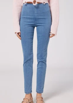 Leggings in Denim Skinny a Vita Alta