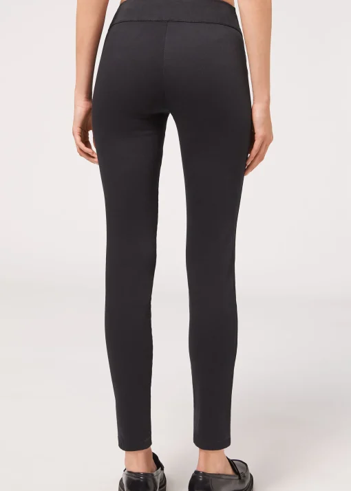 Leggings in Denim Skinny a Vita Alta