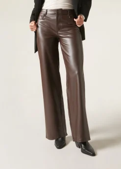 Pantaloni a Palazzo Effetto Spalmato