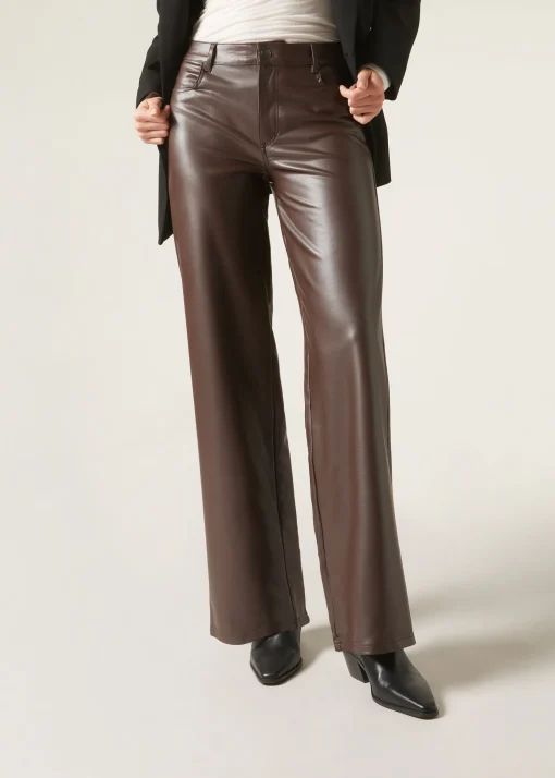 Pantaloni a Palazzo Effetto Spalmato