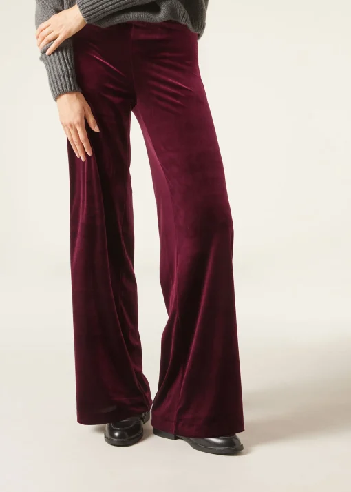 Pantaloni a Palazzo in Velluto