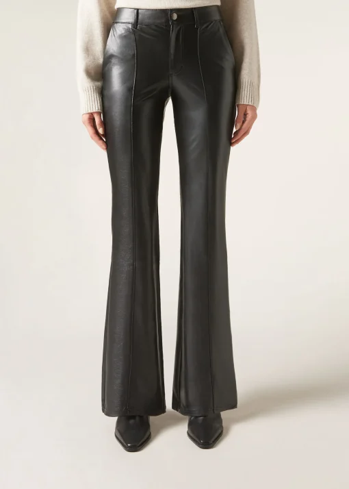 Pantaloni a Zampa Effetto Spalmato