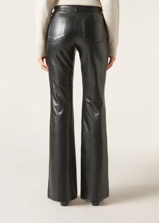 Pantaloni a Zampa Effetto Spalmato