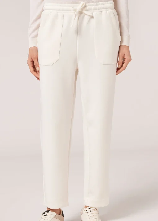 Pantaloni in Modal con Tasche e Coulisse