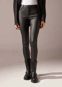 Pantaloni Skinny Effetto Spalmato