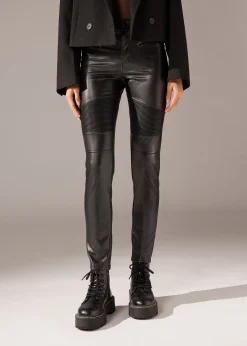 Pantaloni Skinny Termici Effetto Spalmato