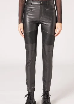 Pantaloni Skinny Termici Effetto Spalmato