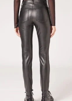 Pantaloni Skinny Termici Effetto Spalmato