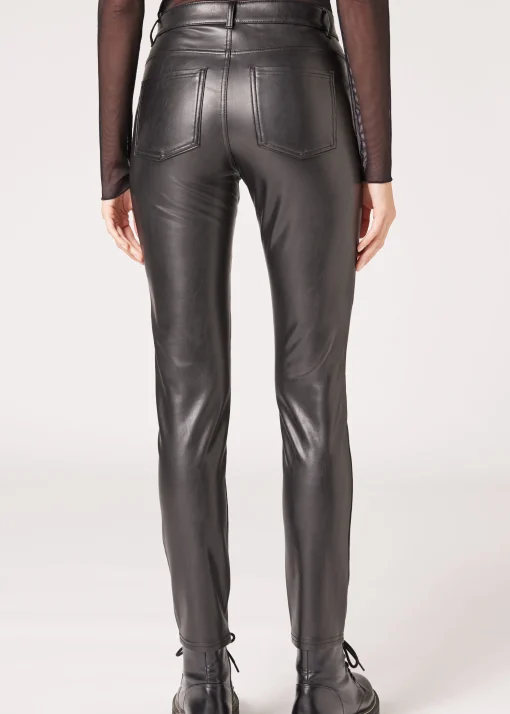 Pantaloni Skinny Termici Effetto Spalmato